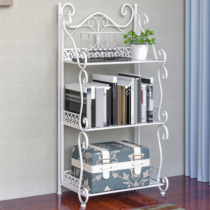 Metal Standard Bookcase Contemporary Open Back Bookshelf with Shelves 13.4"L x 8.3"W x 25.6"H White Clearhalo 'Bookcases' 'furn' 'furn_bookcases' 'Furniture' 'Office Furniture' 6717491