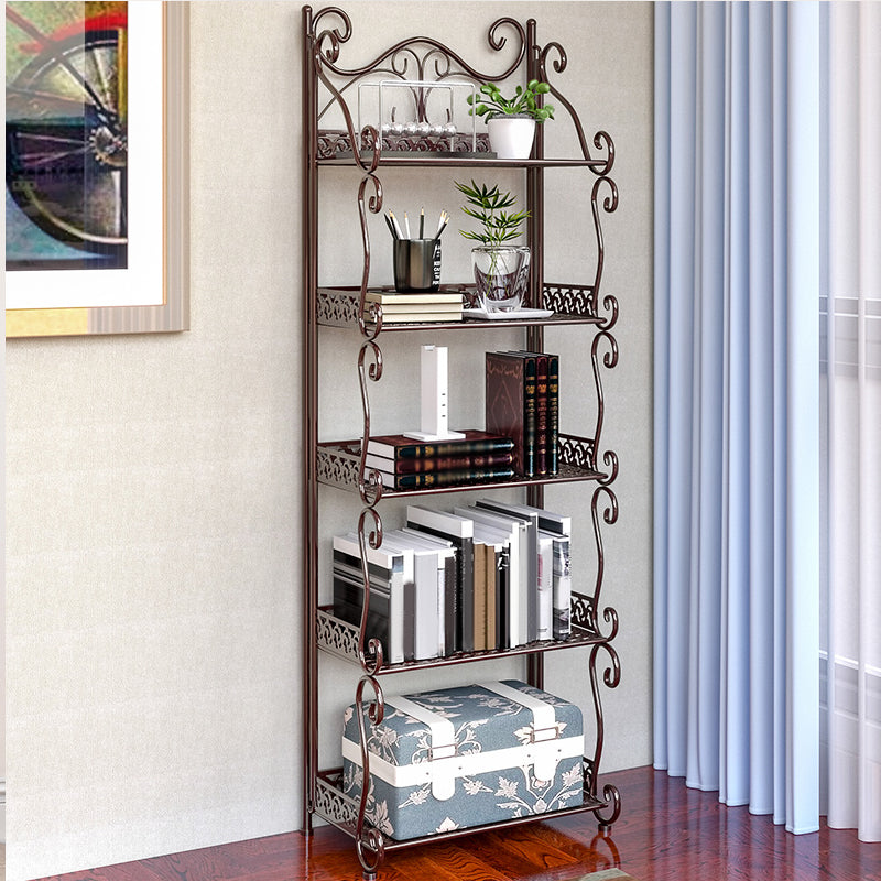 Metal Standard Bookcase Contemporary Open Back Bookshelf with Shelves Clearhalo 'Bookcases' 'furn' 'furn_bookcases' 'Furniture' 'Office Furniture' 6717496