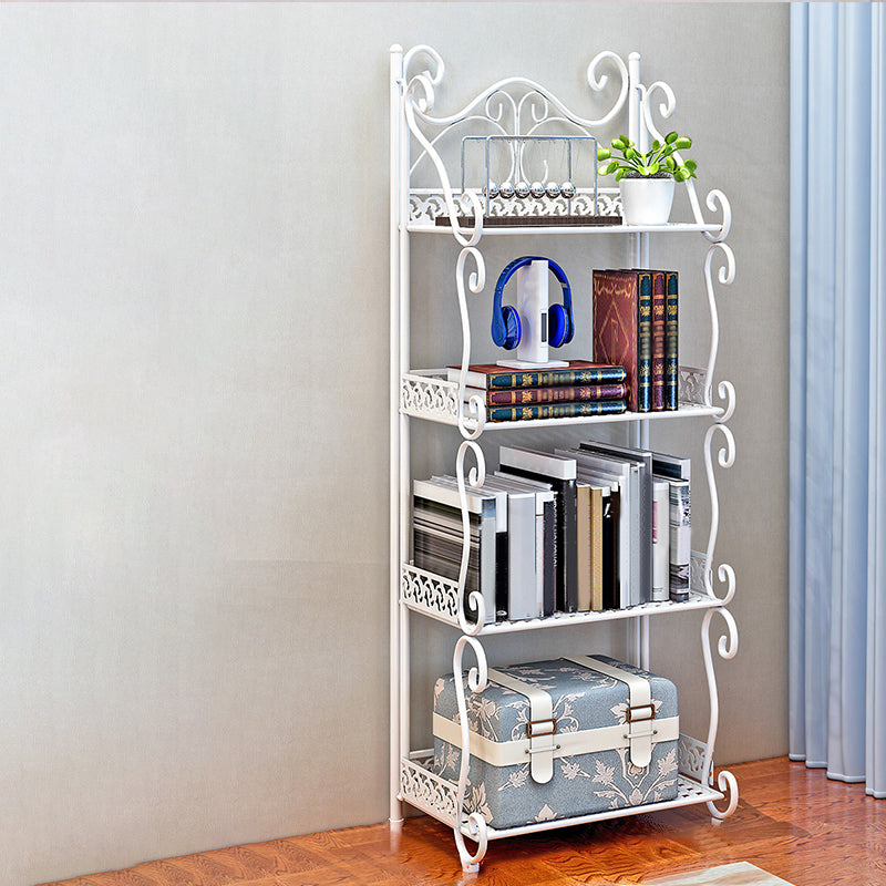 Metal Standard Bookcase Contemporary Open Back Bookshelf with Shelves 13"L x 7.9"W x 34.6"H White Clearhalo 'Bookcases' 'furn' 'furn_bookcases' 'Furniture' 'Office Furniture' 6717503