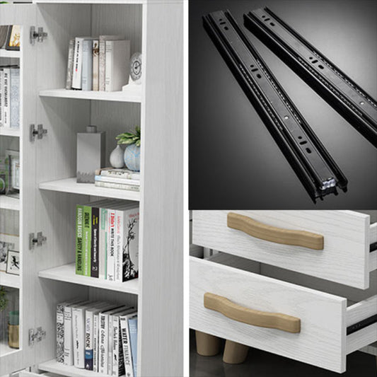 Closed Back Engineered Wood Bookshelf Standard Contemporary Bookcase