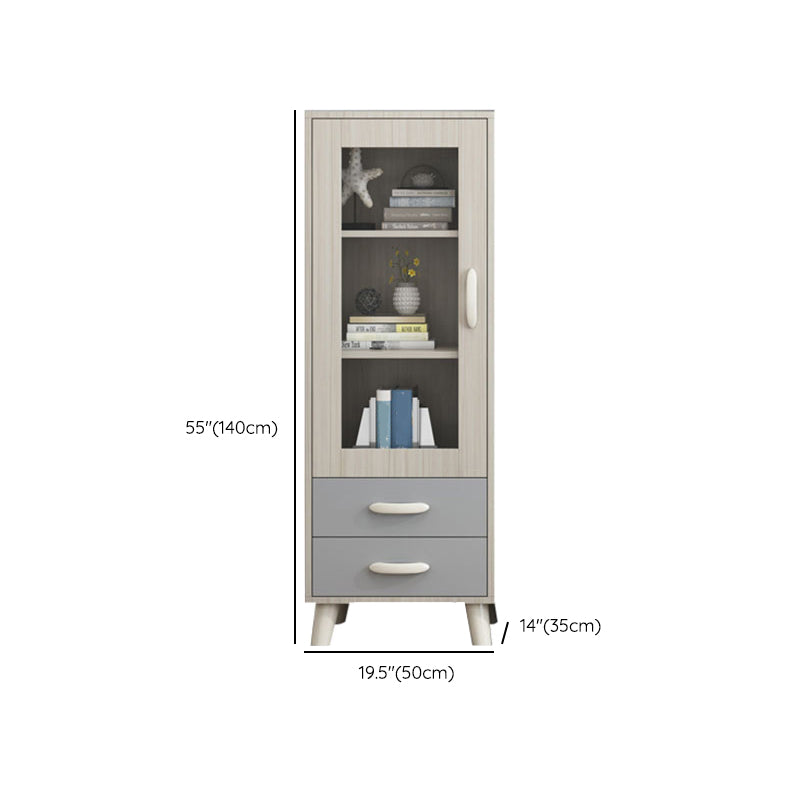 Closed Back Engineered Wood Bookshelf Standard Contemporary Bookcase