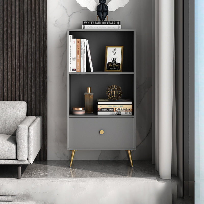 Contemporary Engineered Wood Bookcase Closed Back Standard Bookshelf Grey Clearhalo 'Bookcases' 'furn' 'furn_bookcases' 'Furniture' 'Office Furniture' 6717569