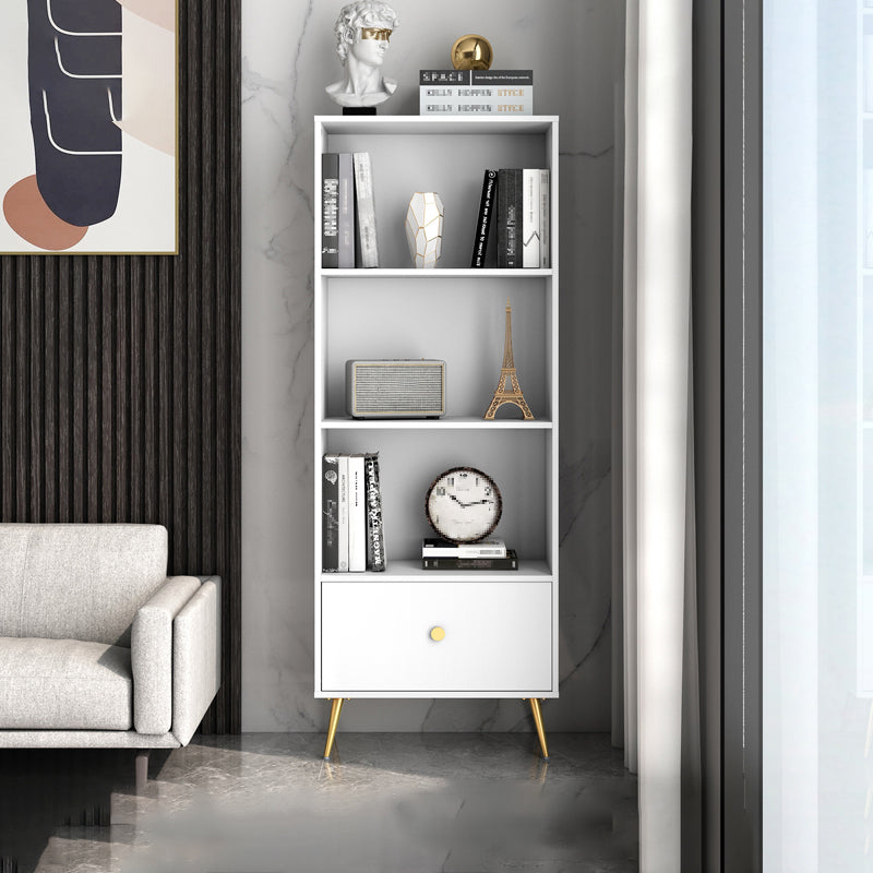 Contemporary Engineered Wood Bookcase Closed Back Standard Bookshelf White Clearhalo 'Bookcases' 'furn' 'furn_bookcases' 'Furniture' 'Office Furniture' 6717574