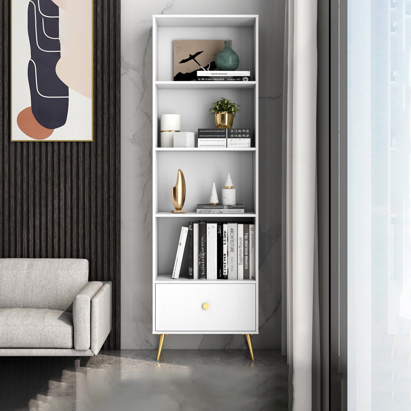 Contemporary Engineered Wood Bookcase Closed Back Standard Bookshelf White Clearhalo 'Bookcases' 'furn' 'furn_bookcases' 'Furniture' 'Office Furniture' 6717578