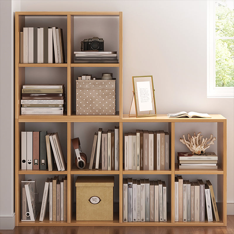 Modern Standard Bookcase Engineered Wood Open Back Bookshelf Clearhalo 'Bookcases' 'furn' 'furn_bookcases' 'Furniture' 'Office Furniture' 6717589