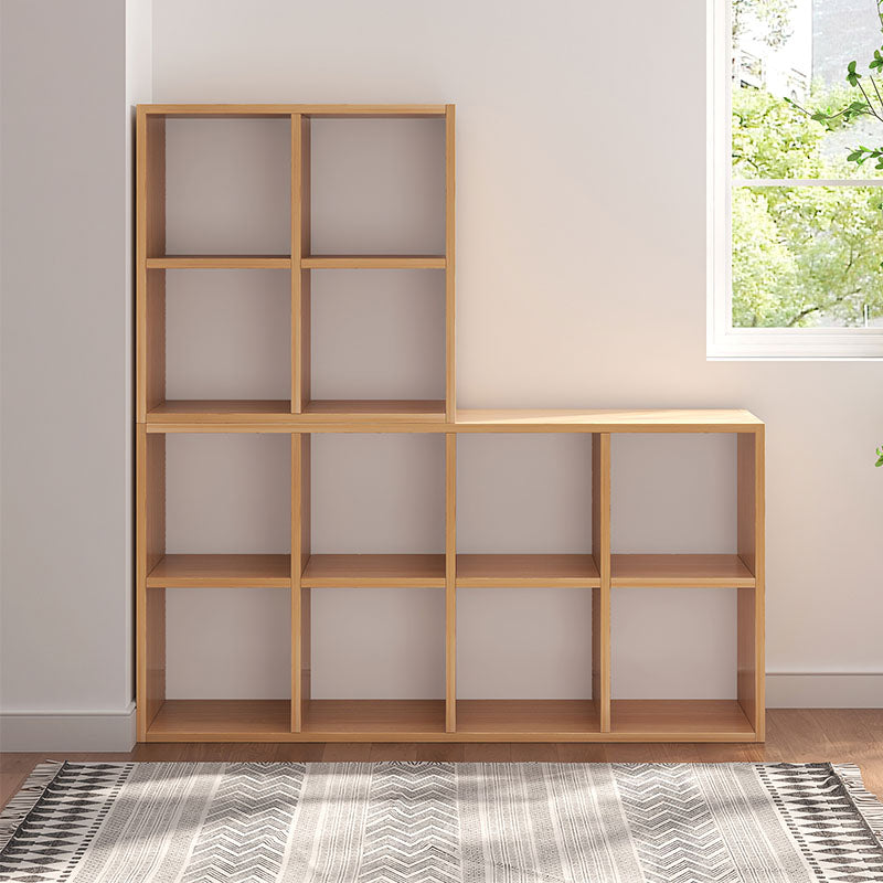 Modern Standard Bookcase Engineered Wood Open Back Bookshelf Clearhalo 'Bookcases' 'furn' 'furn_bookcases' 'Furniture' 'Office Furniture' 6717596