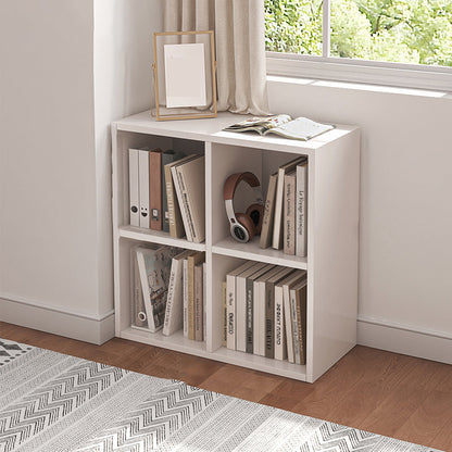 Modern Standard Bookcase Engineered Wood Open Back Bookshelf 24"L x 12"W x 25"H White Clearhalo 'Bookcases' 'furn' 'furn_bookcases' 'Furniture' 'Office Furniture' 6717601
