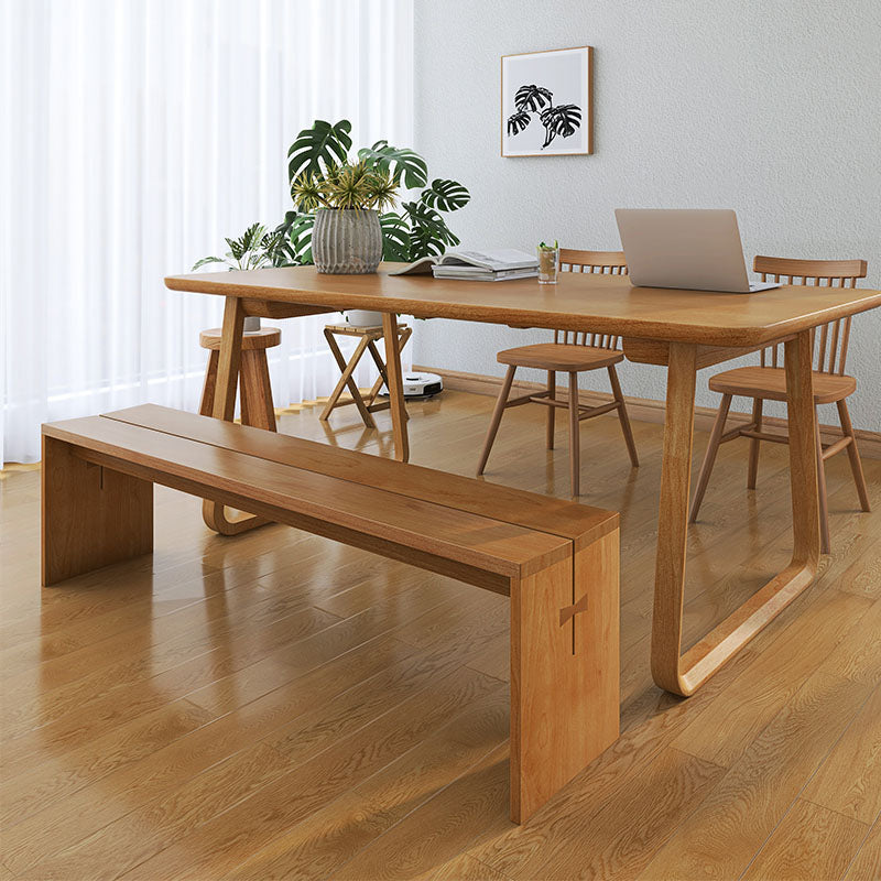 Contemporary Solid Wood Bench Home Rectangle Seating Bench with Legs Clearhalo 'Benches' 'Chairs & Seating' 'furn' 'furn_benches' 'Furniture' 'Living Room Furniture' 6717624