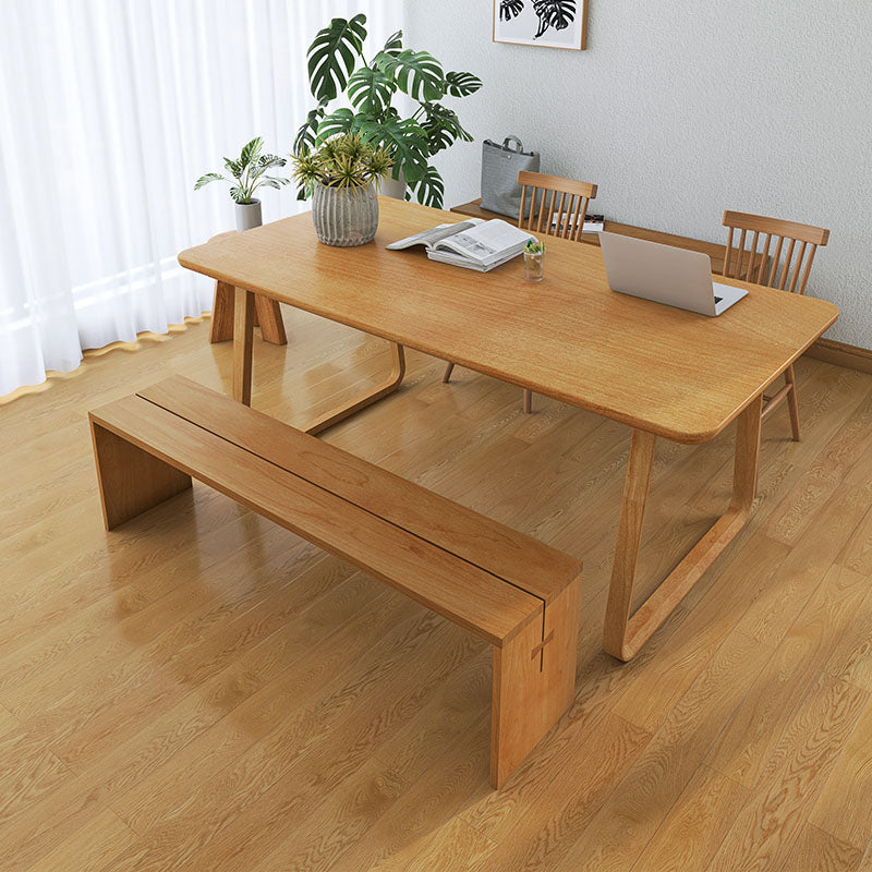 Contemporary Solid Wood Bench Home Rectangle Seating Bench with Legs Clearhalo 'Benches' 'Chairs & Seating' 'furn' 'furn_benches' 'Furniture' 'Living Room Furniture' 6717632