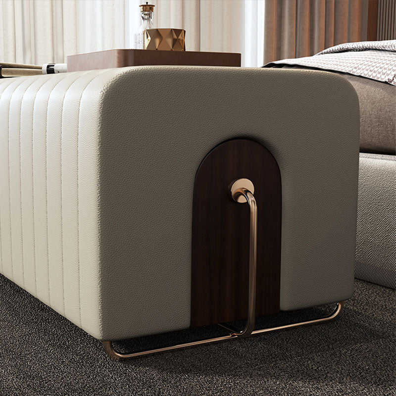 15.6-inch W Modern Cushioned Seating Bench Rectangle Bedroom Bench Clearhalo 'Benches' 'Chairs & Seating' 'furn' 'furn_benches' 'Furniture' 'Living Room Furniture' 6717649