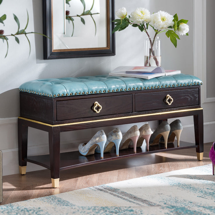14" W Cushioned Seating Bench Rectangle Shoe Storage Entryway Bench Clearhalo 'Benches' 'Chairs & Seating' 'furn' 'furn_benches' 'Furniture' 'Living Room Furniture' 6717661