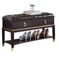 14" W Cushioned Seating Bench Rectangle Shoe Storage Entryway Bench 31.5"L x 13.8"W x 18.9"H Black-Brown Clearhalo 'Benches' 'Chairs & Seating' 'furn' 'furn_benches' 'Furniture' 'Living Room Furniture' 6717672