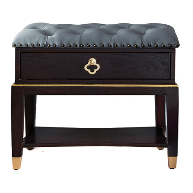 14" W Cushioned Seating Bench Rectangle Shoe Storage Entryway Bench 23.6"L x 13.8"W x 18.9"H Black-Blue Clearhalo 'Benches' 'Chairs & Seating' 'furn' 'furn_benches' 'Furniture' 'Living Room Furniture' 6717674