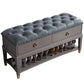 14" W Cushioned Seating Bench Rectangle Shoe Storage Entryway Bench 39.4"L x 13.8"W x 18.9"H Grey Clearhalo 'Benches' 'Chairs & Seating' 'furn' 'furn_benches' 'Furniture' 'Living Room Furniture' 6717677