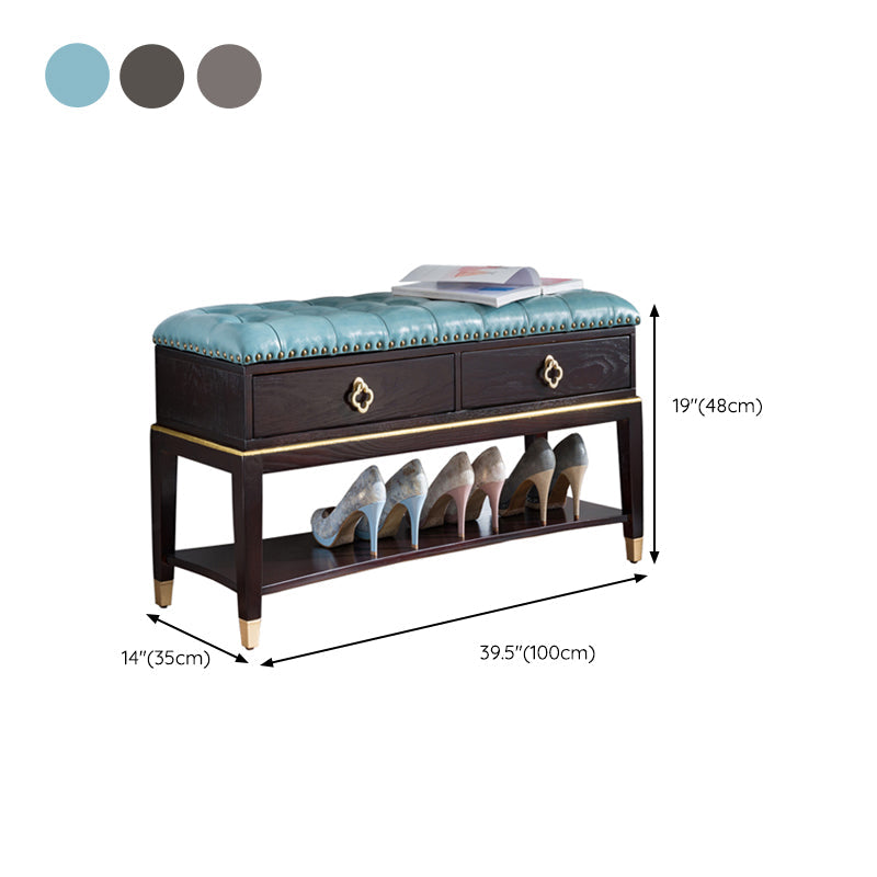 14" W Cushioned Seating Bench Rectangle Shoe Storage Entryway Bench Clearhalo 'Benches' 'Chairs & Seating' 'furn' 'furn_benches' 'Furniture' 'Living Room Furniture' 6717680