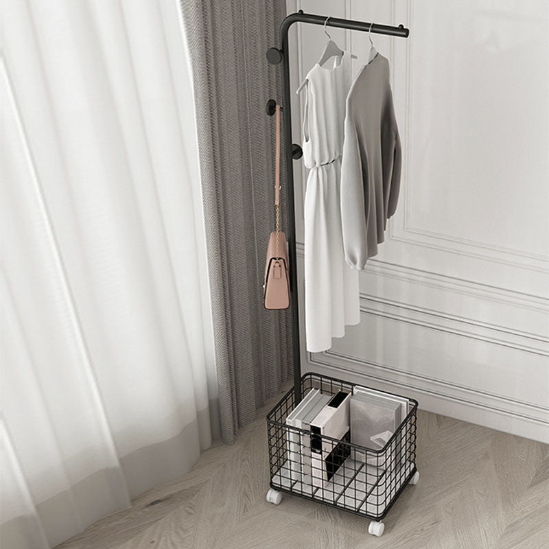 Metal and Slate Entrance Coat Rack Modern Minimalist Home Floor Coat Rack Black With Wheels Clearhalo 'Entry & Mudroom Furniture' 'furn' 'furn_hall_tree_coat_racks' 'Furniture' 'Hall Trees & Coat Racks' 'hall_tree_coat_racks' 6719003