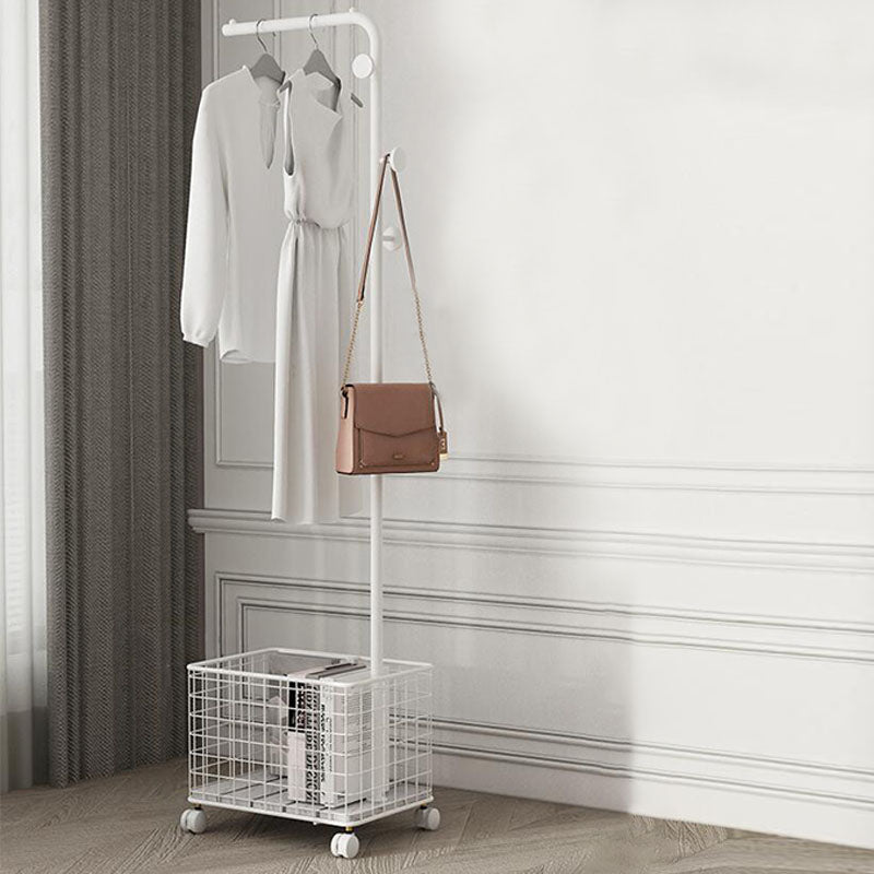 Metal and Slate Entrance Coat Rack Modern Minimalist Home Floor Coat Rack White With Wheels Clearhalo 'Entry & Mudroom Furniture' 'furn' 'furn_hall_tree_coat_racks' 'Furniture' 'Hall Trees & Coat Racks' 'hall_tree_coat_racks' 6719007