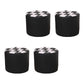Color Block Ottoman Faux Leather Stain Resistant Cylinder Shape Pouf Ottoman 12"L x 12"W x 11"H Black 4 Piece Set Clearhalo 'furn' 'furn_ottomans_poufs' 'Furniture' 'Living Room Furniture' 'Ottomans & Poufs' 'ottomans_poufs' 6719086
