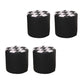 Color Block Ottoman Faux Leather Stain Resistant Cylinder Shape Pouf Ottoman 12"L x 12"W x 14"H Black 4 Piece Set Clearhalo 'furn' 'furn_ottomans_poufs' 'Furniture' 'Living Room Furniture' 'Ottomans & Poufs' 'ottomans_poufs' 6719091