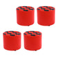 Color Block Ottoman Faux Leather Stain Resistant Cylinder Shape Pouf Ottoman 12"L x 12"W x 11"H Red 4 Piece Set Clearhalo 'furn' 'furn_ottomans_poufs' 'Furniture' 'Living Room Furniture' 'Ottomans & Poufs' 'ottomans_poufs' 6719095