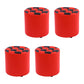 Color Block Ottoman Faux Leather Stain Resistant Cylinder Shape Pouf Ottoman 12"L x 12"W x 14"H Red 4 Piece Set Clearhalo 'furn' 'furn_ottomans_poufs' 'Furniture' 'Living Room Furniture' 'Ottomans & Poufs' 'ottomans_poufs' 6719100