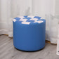 Color Block Ottoman Faux Leather Stain Resistant Cylinder Shape Pouf Ottoman 12"L x 12"W x 11"H Blue 1 Piece Clearhalo 'furn' 'furn_ottomans_poufs' 'Furniture' 'Living Room Furniture' 'Ottomans & Poufs' 'ottomans_poufs' 6719111