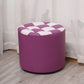 Color Block Ottoman Faux Leather Stain Resistant Cylinder Shape Pouf Ottoman 12"L x 12"W x 11"H Purple 1 Piece Clearhalo 'furn' 'furn_ottomans_poufs' 'Furniture' 'Living Room Furniture' 'Ottomans & Poufs' 'ottomans_poufs' 6719123
