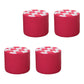 Color Block Ottoman Faux Leather Stain Resistant Cylinder Shape Pouf Ottoman 12"L x 12"W x 11"H Rose Red 4 Piece Set Clearhalo 'furn' 'furn_ottomans_poufs' 'Furniture' 'Living Room Furniture' 'Ottomans & Poufs' 'ottomans_poufs' 6719131