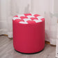 Color Block Ottoman Faux Leather Stain Resistant Cylinder Shape Pouf Ottoman 12"L x 12"W x 14"H Rose Red 1 Piece Clearhalo 'furn' 'furn_ottomans_poufs' 'Furniture' 'Living Room Furniture' 'Ottomans & Poufs' 'ottomans_poufs' 6719132
