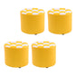 Color Block Ottoman Faux Leather Stain Resistant Cylinder Shape Pouf Ottoman 12"L x 12"W x 11"H Yellow White 4 Piece Set Clearhalo 'furn' 'furn_ottomans_poufs' 'Furniture' 'Living Room Furniture' 'Ottomans & Poufs' 'ottomans_poufs' 6719143
