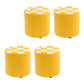 Color Block Ottoman Faux Leather Stain Resistant Cylinder Shape Pouf Ottoman 12"L x 12"W x 14"H Yellow White 4 Piece Set Clearhalo 'furn' 'furn_ottomans_poufs' 'Furniture' 'Living Room Furniture' 'Ottomans & Poufs' 'ottomans_poufs' 6719146