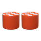 Color Block Ottoman Faux Leather Stain Resistant Cylinder Shape Pouf Ottoman 12"L x 12"W x 11"H Orange 2 Piece Set Clearhalo 'furn' 'furn_ottomans_poufs' 'Furniture' 'Living Room Furniture' 'Ottomans & Poufs' 'ottomans_poufs' 6719148