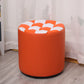 Color Block Ottoman Faux Leather Stain Resistant Cylinder Shape Pouf Ottoman 12"L x 12"W x 14"H Orange 1 Piece Clearhalo 'furn' 'furn_ottomans_poufs' 'Furniture' 'Living Room Furniture' 'Ottomans & Poufs' 'ottomans_poufs' 6719150