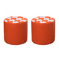 Color Block Ottoman Faux Leather Stain Resistant Cylinder Shape Pouf Ottoman 12"L x 12"W x 14"H Orange 2 Piece Set Clearhalo 'furn' 'furn_ottomans_poufs' 'Furniture' 'Living Room Furniture' 'Ottomans & Poufs' 'ottomans_poufs' 6719151