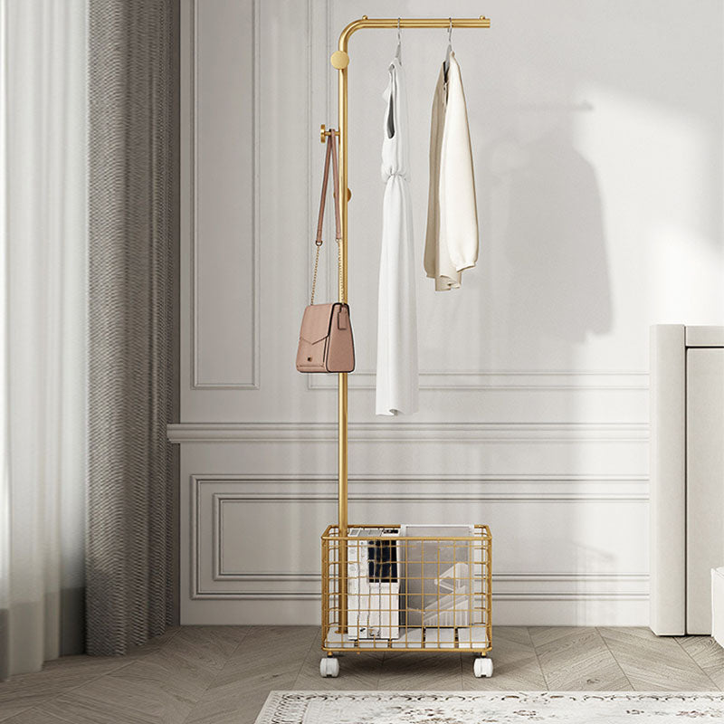 Metal and Slate Entrance Coat Rack Modern Minimalist Home Floor Coat Rack Gold With Wheels Clearhalo 'Entry & Mudroom Furniture' 'furn' 'furn_hall_tree_coat_racks' 'Furniture' 'Hall Trees & Coat Racks' 'hall_tree_coat_racks' 6719155