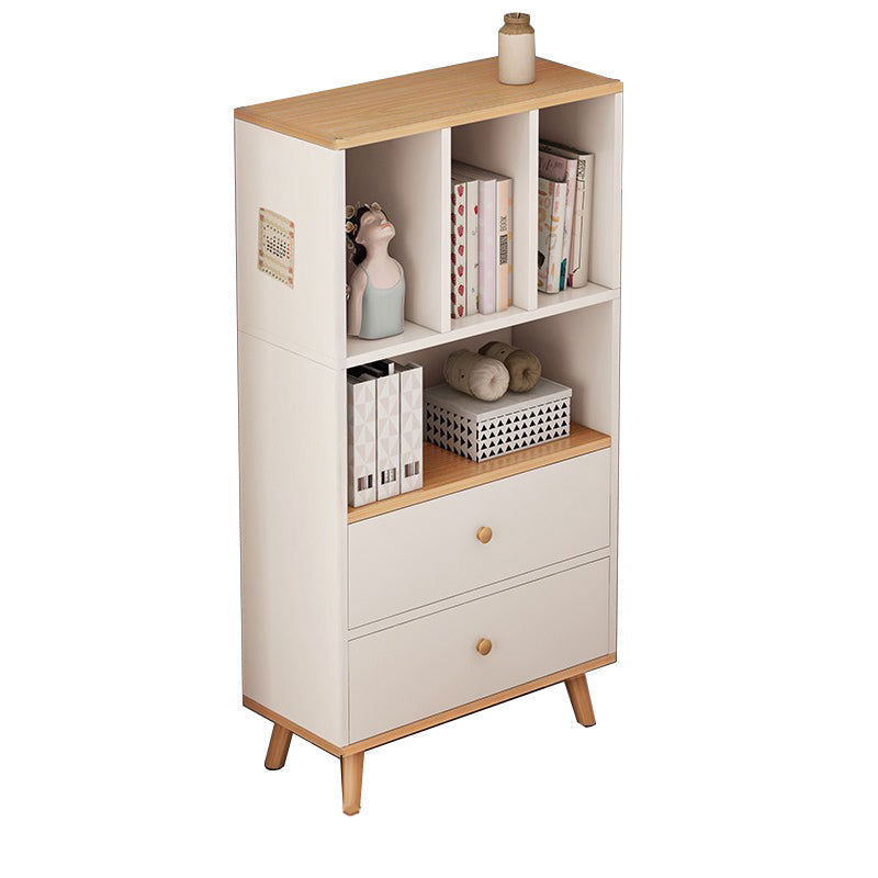 Contemporary Wood Chest Rectangle with Doors Side Cabinet with Shelves 19.7"L x 9.4"W x 47.2"H White Clearhalo 'Cabinets & Chests' 'cabinets_chests' 'furn' 'furn_cabinets_chests' 'Furniture' 'Living Room Furniture' 6719164