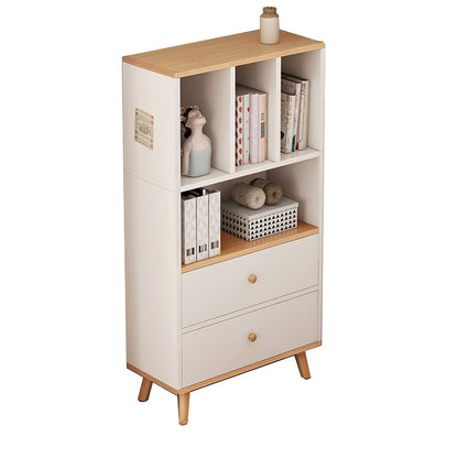 Contemporary Wood Chest Rectangle with Doors Side Cabinet with Shelves 19.7"L x 9.4"W x 47.2"H White Clearhalo 'Cabinets & Chests' 'cabinets_chests' 'furn' 'furn_cabinets_chests' 'Furniture' 'Living Room Furniture' 6719164