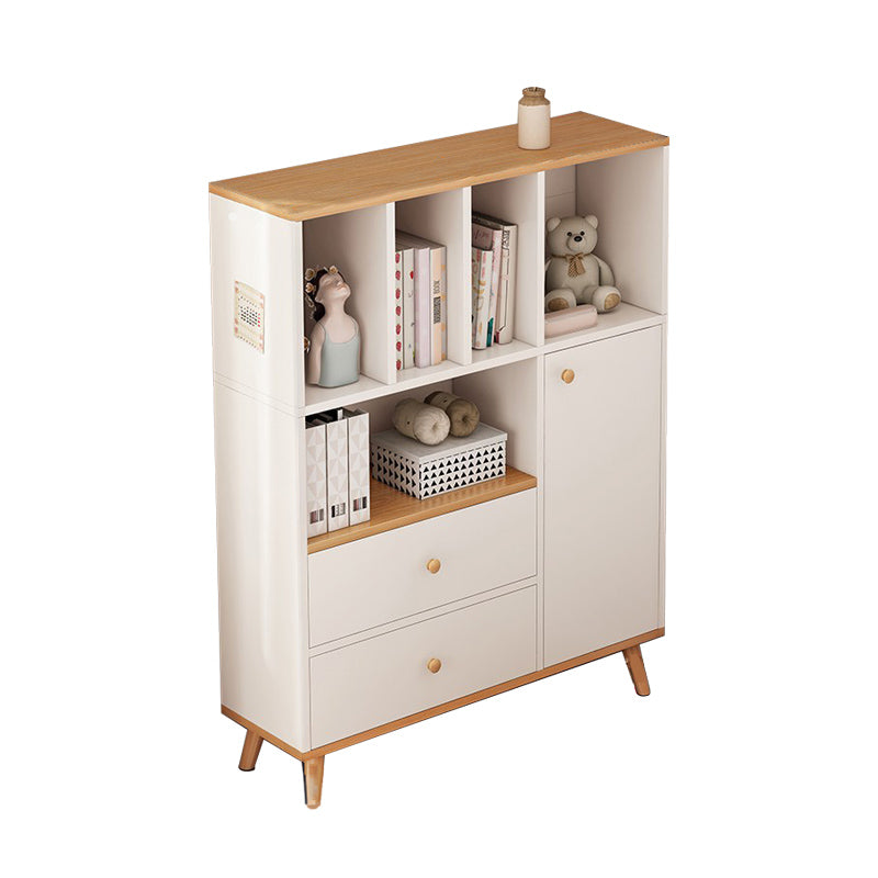 Contemporary Wood Chest Rectangle with Doors Side Cabinet with Shelves 31.5"L x 9.4"W x 59.1"H White Clearhalo 'Cabinets & Chests' 'cabinets_chests' 'furn' 'furn_cabinets_chests' 'Furniture' 'Living Room Furniture' 6719165