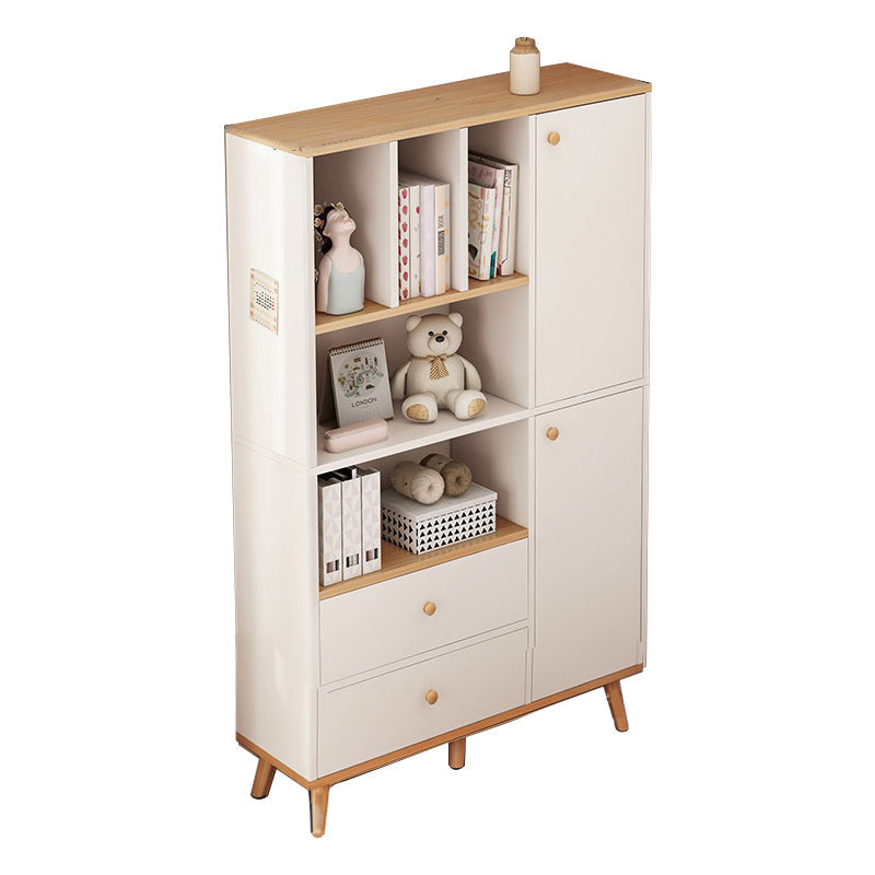Contemporary Wood Chest Rectangle with Doors Side Cabinet with Shelves 31.5"L x 9.4"W x 47.2"H White Clearhalo 'Cabinets & Chests' 'cabinets_chests' 'furn' 'furn_cabinets_chests' 'Furniture' 'Living Room Furniture' 6719166