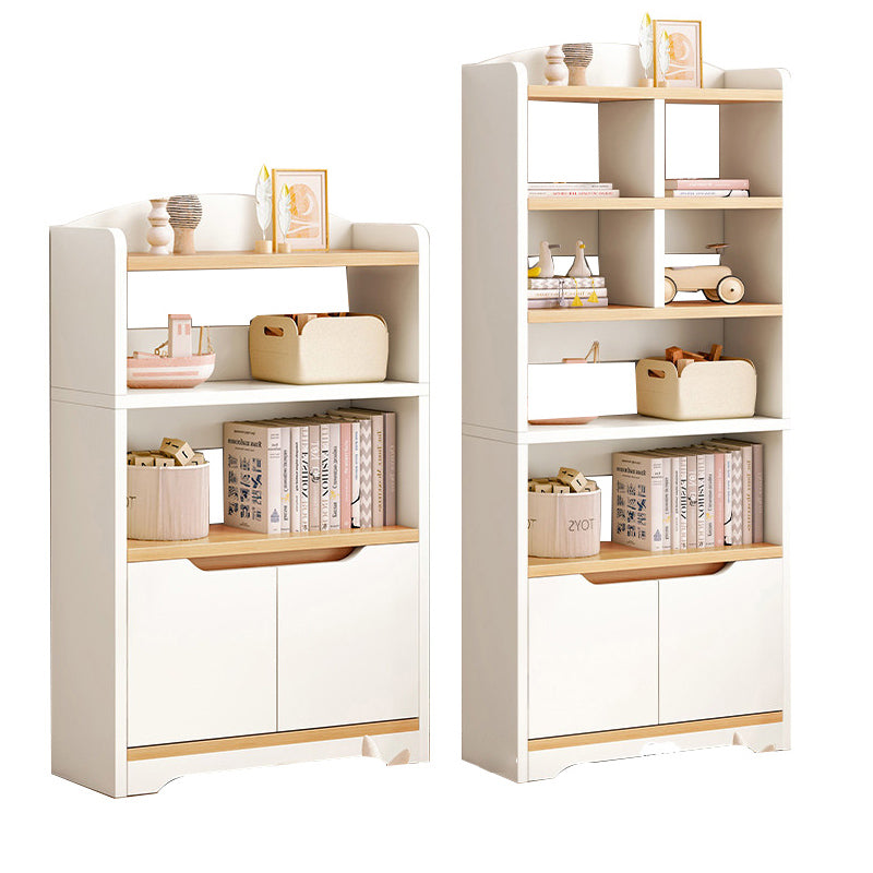 Contemporary Wood Chest Rectangle with Doors Side Cabinet with Shelves 24"L x 9"W x 68"H + 24"L x 9"W x 47"H White Clearhalo 'Cabinets & Chests' 'cabinets_chests' 'furn' 'furn_cabinets_chests' 'Furniture' 'Living Room Furniture' 6719173