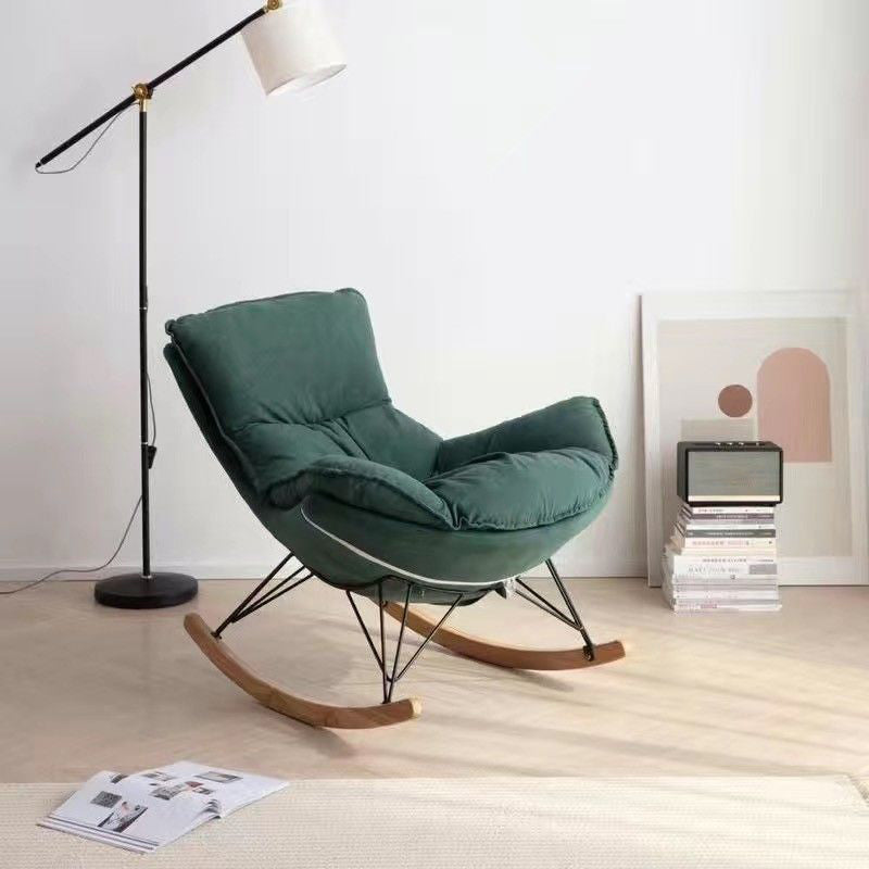 Classic Rocker Chair Pure Color Indoor Velvet Rocking Chair with Dark legs Olive Green Clearhalo 'Chairs & Seating' 'furn' 'furn_rocking_chairs' 'Furniture' 'Living Room Furniture' 'Rocking Chairs' 'rocking_chairs' 6719198