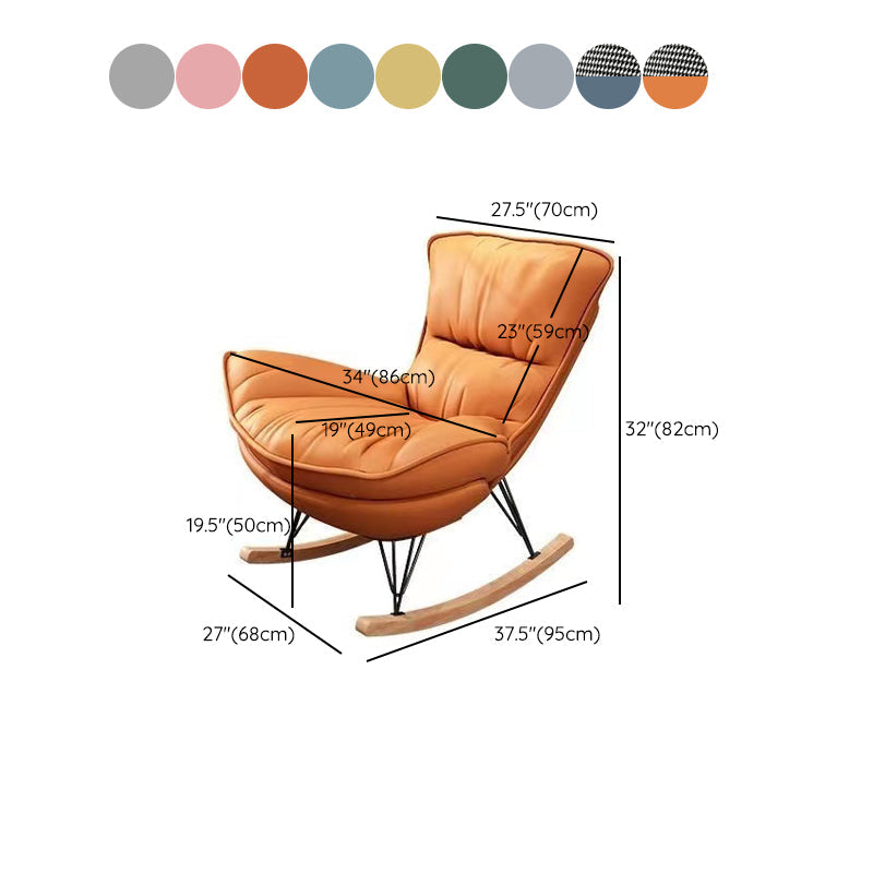 Classic Rocker Chair Pure Color Indoor Velvet Rocking Chair with Dark legs Clearhalo 'Chairs & Seating' 'furn' 'furn_rocking_chairs' 'Furniture' 'Living Room Furniture' 'Rocking Chairs' 'rocking_chairs' 6719200