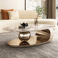 Stone Oval Contemporary Coffee Table Single Pedestal Coffee Table Clearhalo 'Coffee & Accent Tables' 'Coffee Tables' 'coffee_tables' 'furn' 'furn_coffee_tables' 'Furniture' 'Living Room Furniture' 6719230