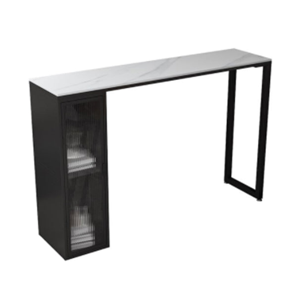 Industrial Sintered Stone 1/2/5 Pieces Bar Table Set Rectangle Bar Table with Metal Legs