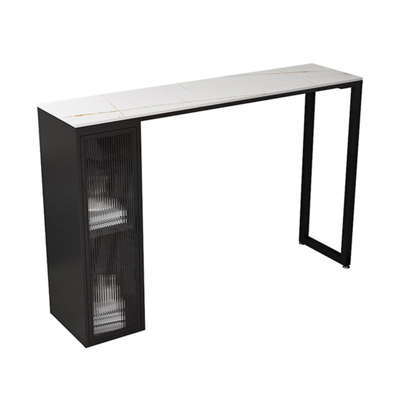 Industrial Sintered Stone 1/2/5 Pieces Bar Table Set Rectangle Bar Table with Metal Legs