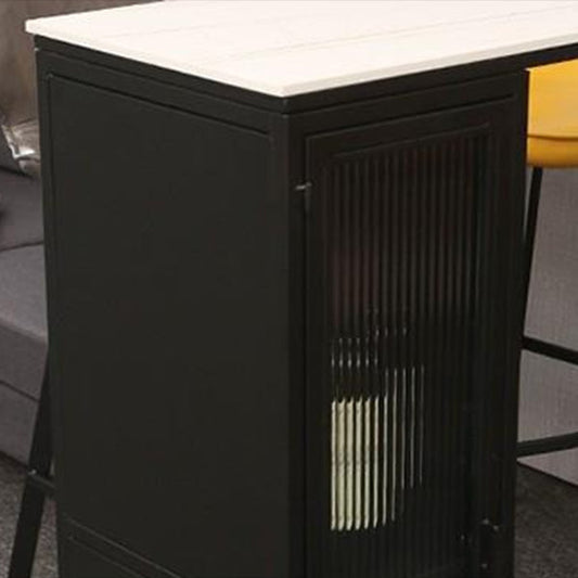 Piedra de sinterización industrial 1/2/5 Piezas Mesa de barra de barra Mesa de barra rectangular con patas de metal