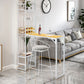 Glam Rectangle Bar Set 1/2 Pieces Self-Storing Leaf Pub Table with Upholstered Stool 2 Pieces: Natural Table , Bar stool Clearhalo 'Bar Furniture' 'furn' 'furn_home_bar_bar_sets' 'Furniture' 'Home Bars & Bar Sets' 'home_bar_bar_sets' 'Kitchen & Dining Furniture' 6719314