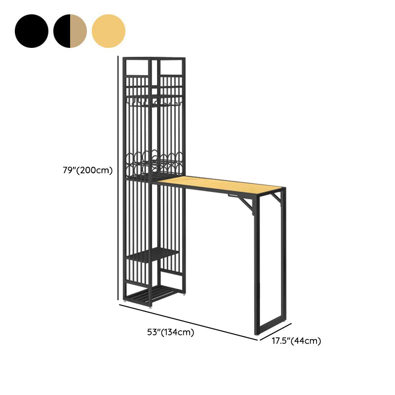 Glam Rectangle Bar Set 1/2 Pieces Self-Storing Leaf Pub Table with Upholstered Stool Clearhalo 'Bar Furniture' 'furn' 'furn_home_bar_bar_sets' 'Furniture' 'Home Bars & Bar Sets' 'home_bar_bar_sets' 'Kitchen & Dining Furniture' 6719327