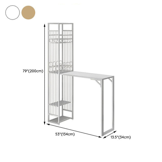 Glam Rectangle Bar Set 1/2 Pieces Self-Storing Leaf Pub Table with Upholstered Stool Clearhalo 'Bar Furniture' 'furn' 'furn_home_bar_bar_sets' 'Furniture' 'Home Bars & Bar Sets' 'home_bar_bar_sets' 'Kitchen & Dining Furniture' 6719328