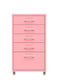 Contemporary Steel Filing Cabinet File Pedestal File Cabinet with Drawers 11"L x 16.1"W x 27.2"H Pink Clearhalo 'Filing Cabinets' 'filling_cabinets' 'furn' 'furn_filling_cabinets' 'Furniture' 'Office Furniture' 6719378